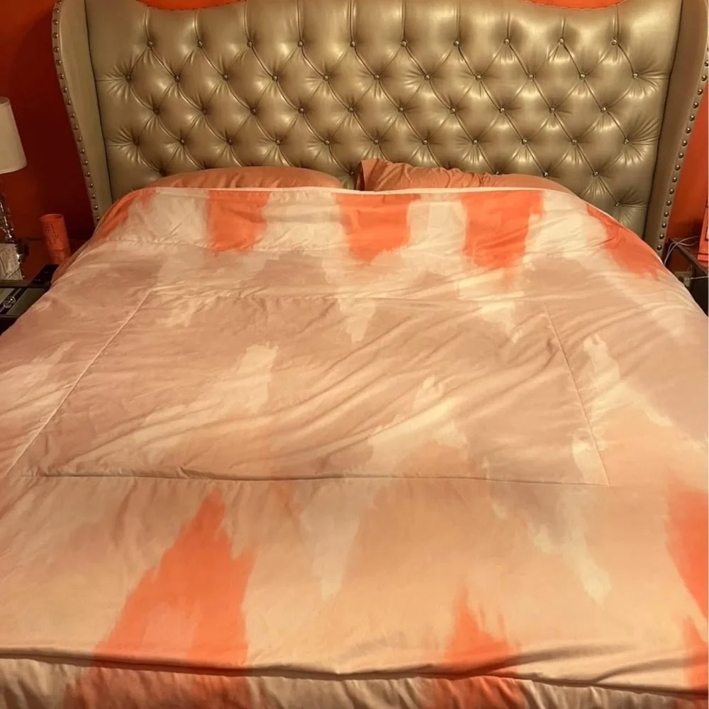 King bedding comforter Elegant coral/cream
